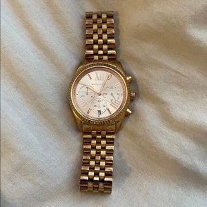 Michael Kors Lexington Rose Gold Tone Chronograph Watch